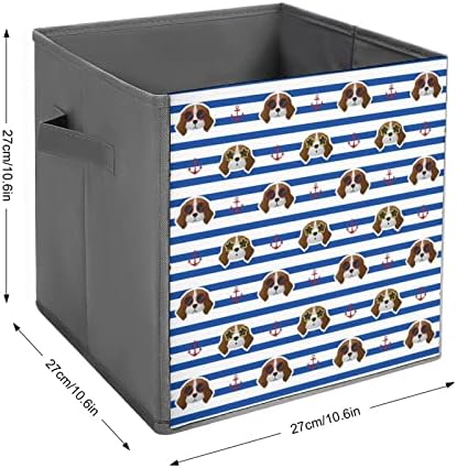 Caixas de armazenamento dobráveis ​​para cães Beagle Caixas Organizadoras de cubos de armazenamento de tecido com alças