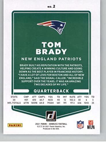 Tom Brady 2021 Donruss #2 nm+ -mt+ NFL Football Patriots