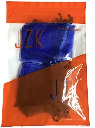 JZK 50x Belra Blue Organza Sacos de Favoras Bolsas de Confetes Pequenas sacolas de presente, 7x9 cm, para doces, joias pequenas, presentes, miçangas, flor seca, para casamento, aniversário, chá de bebê, Halloween, Natal