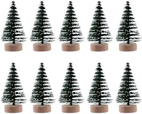 VICASKY 10PCS 5cm Mini Christmas Tree Decor com ornamentos de pinheiro coberto de neve para bar de festas em casa