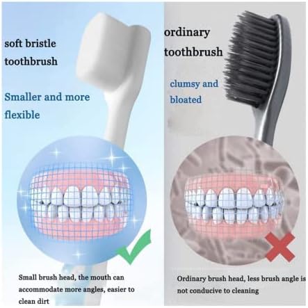 Escova de dentes de dentes nórdicos de inspiração nórdica, escova de dentes macia e macia adulta, escovas de dentes manuais de micro