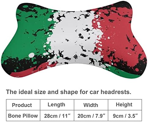 Grunge Blots Itália Bandeira Carconteiro Pillow 2 PCs Bread para o pescoço de cabeça respirável Coscada universal Pescoço