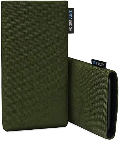 Adore June Classic Olive Green Protection Sleeve Compatível com iPhone 13 Pro Max/iPhone 12 Pro Max, caixa da bolsa feita de tecido