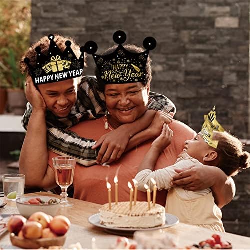Adeços de cabine de fotos de festa - HATCHES FELIZ ANO NOVO 2023 | 2023 Black Gold Ano Novo de Ano Novo Chapéus, Favorias de Partido Favorias para Ano Novo Ainichi