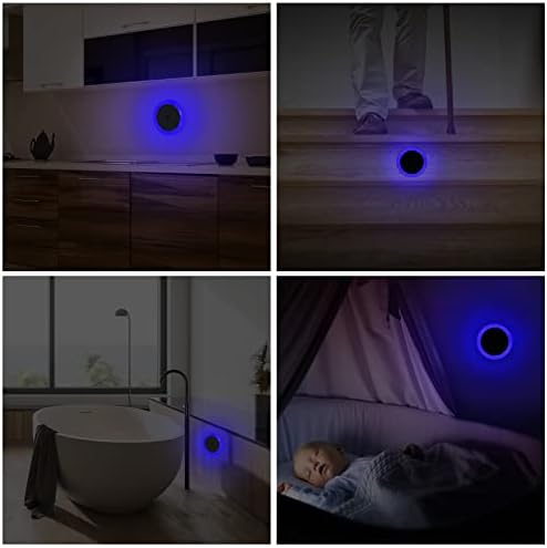 Riakrum 8 Pacote Luzes noturnas azuis Plugue o crepúsculo de parede para o Sensor Automático Automático, Led Blue Night Lamp Light Blue Smart Nightlight For Rooms Bedroom Banheiro Cavaleiros da cozinha