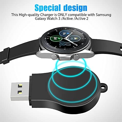 Portátil Samsung Galaxy Watch 5 Carregador USB Viagens sem fio Chainista sem fio Keychain para Samsung Galaxy Watch 5 Pro Watch 4 Classic Watch 3 Active & Active 2 Acessórios