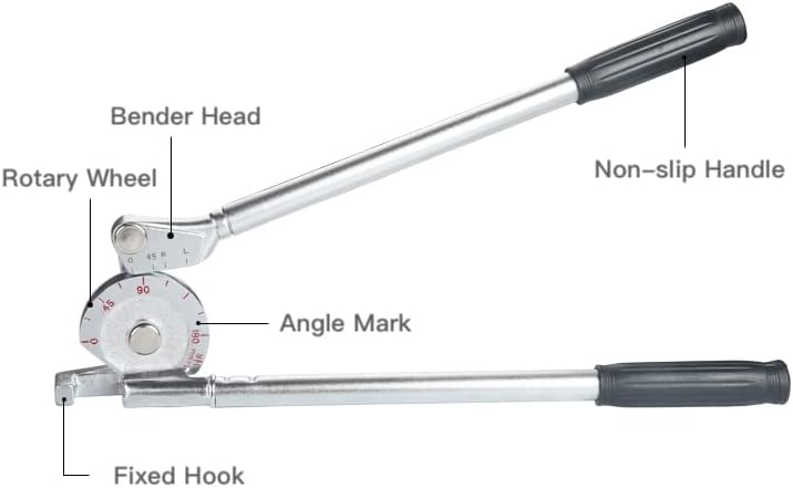1/2 O.D. Tubo Bender Manual Tubing Tubing Bending Tool de 180 graus ângulo de flexão HVAC Reparo para tubos de alumínio