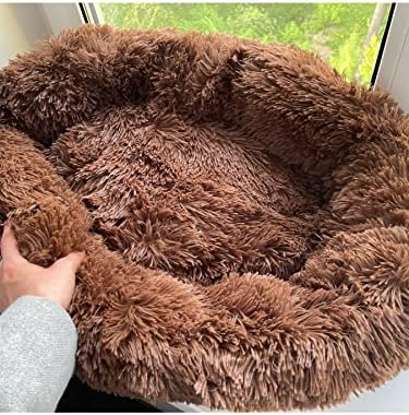 Camas de cachorro de gato redondo estilo de casa 4 - lavável lã quente lã macia almofada de almofada caseira suprimentos para animais de estimação