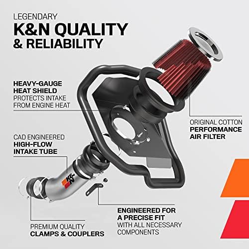 Kit de admissão de ar frio de K&N: Aumentar o poder de aceleração e reboque, garantido para aumentar a potência de até 9hp: compatível