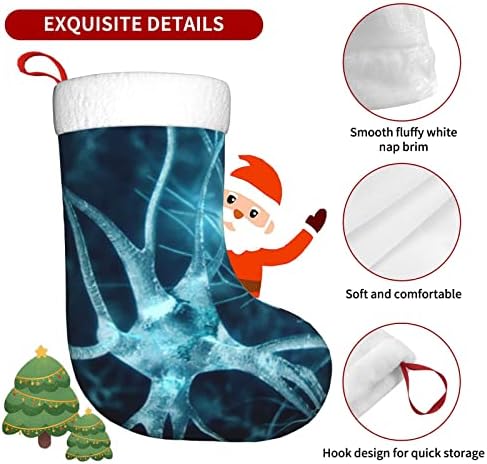 Meias de Natal de Aunstern neurônios abstratos lareira de dupla face pendurada meias