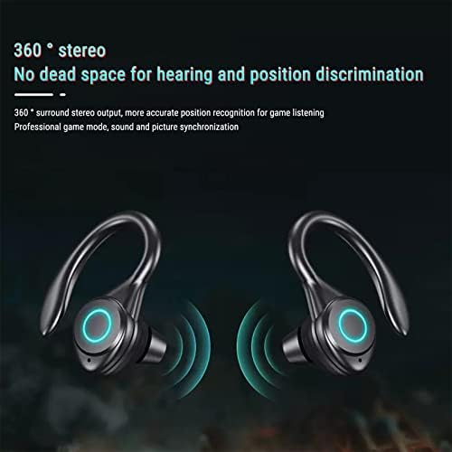 Earbuds sem fio qonioi tws fones de ouvido, fones de ouvido Bluetooth 5.3 Estéreo montado na orelha com estojo de carregamento sem fio, exibição de inteligência de LED digital