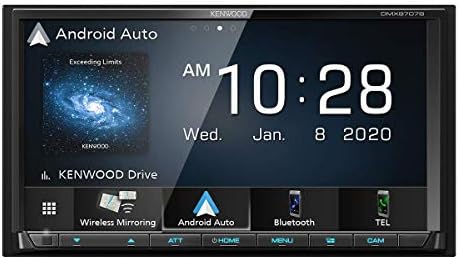 Kenwood DMX9707S tela de toque capacitiva de 6,95 polegadas, estéreo de carro, carcala com fio e sem fio e Android Auto, Bluetooth,