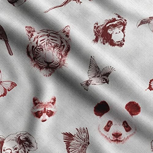Animais Soimoi Impredidos, Japão Crepe Crepe Setin Fabric, pelo quintal de 54 polegadas de largura, tecido decorativo para vestidos