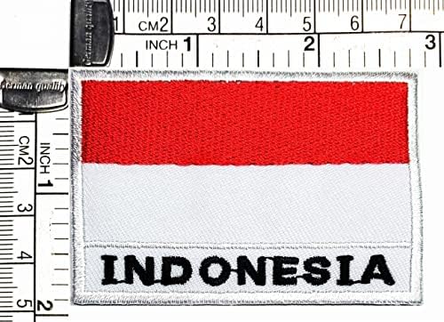 Kleenplus 1,7x2,6 polegada. Indonésia Bandeira Patch Country Flag Bordado Aplique Applique emblema Uniforme Ferro