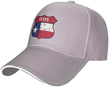 Texas Flag Shield Baseball Cap Mans Cap de jeans lavável Woman Pai chapéu