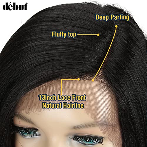 Début Lace Front Wigs para mulheres negras Bob perucas para mulheres brancas cabelos sintéticos 9,5 120g fibras retas
