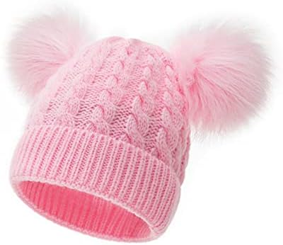 Chapéu de chapéu para criança chapéu de inverno crianças pom maconha garotas linadas bonés de bebê chapéus de algodão e óculos de proteção