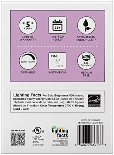 Philips liderou o Philips 457010 9W BR40 LED Dimmable Inpo inunda