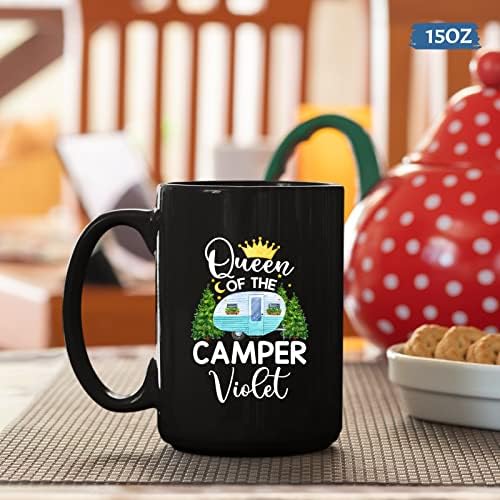 Rainha da caneca de campista - caneca de café de acampamento personalizada - Caneca de amante de acampamento personalizada