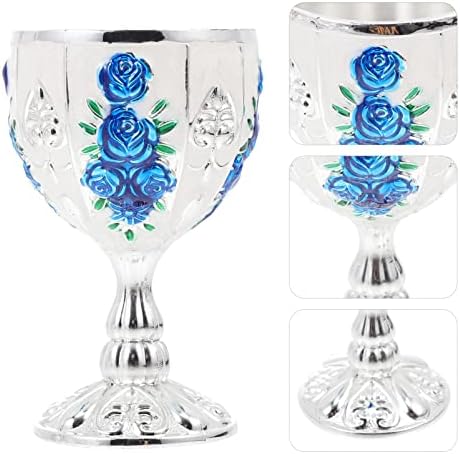 Anguricamente copos de goblet copo europeu Copa de licor de metal bebida caneca caneca vintage goblete de flores para