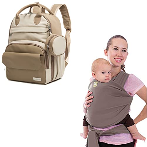 Mochila de saco de fraldas de keababies e pacote de transportador de embrulho de bebê - bolsas traseiras multifuncionais de