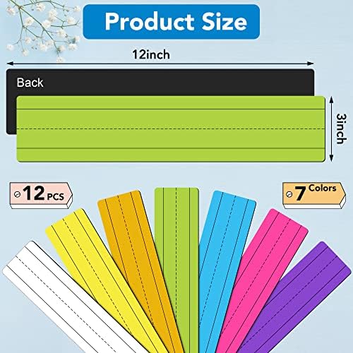 D-FANTIX 4 Pacote de apagamento seco magnético calendário Whiteboard e 12 pacote de 12 x 3 polegadas brancas e tiras de frases magnéticas coloridas