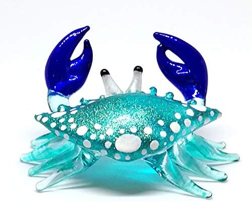Zoocraft sopro de vidro azul caranguejo figura artesanal miniature ornament aquarium marine collection