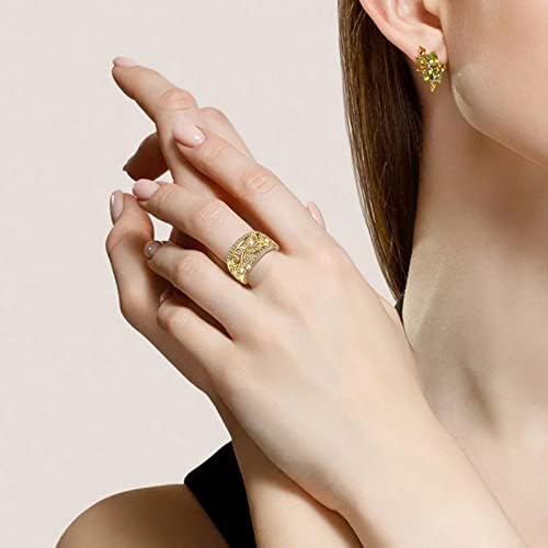 2023 Novas jóias para a festa de noivado de ouro elegantes com o Micro Insert Zircon Four Leaf Rings Jewelry para adolescentes