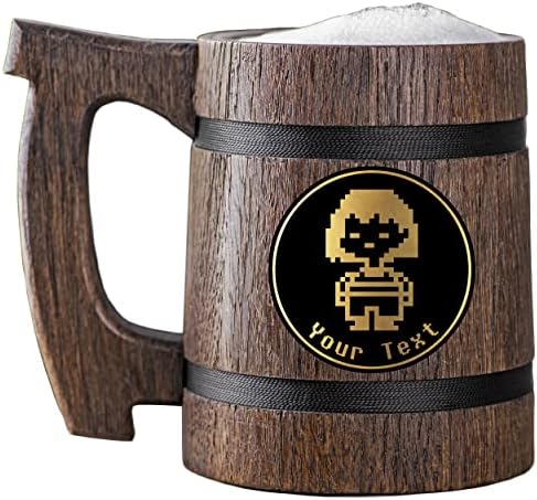 Undertale Frisk caneca tanque de madeira. Presente para jogadores. Beer Stein. Caneca de cerveja de madeira personalizada.