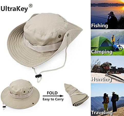 Chapéu de proteção ao ar livre, larga largo, clássico de combate ao exército da selva de arbustos do exército para caçar acampamentos