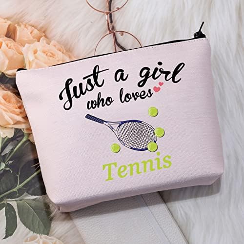 Bolsa de maquiagem de tênis cmnim para meninas tenistas presentes apenas uma garota que adora bolsas de cosméticas de raquete