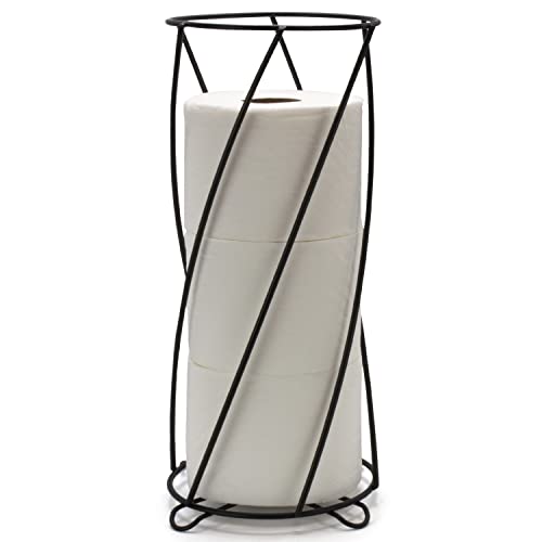 Brookstone, suporte elegante de papel higiênico, organizador de tecido para banheiro independente, solução de armazenamento minimalista, design moderno de tendências [segura mega rolos]