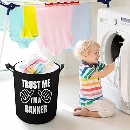 Confie em mim, eu sou um banqueiro de lavanderia grande cesta de lavanderia à prova d'água cesto de lavander