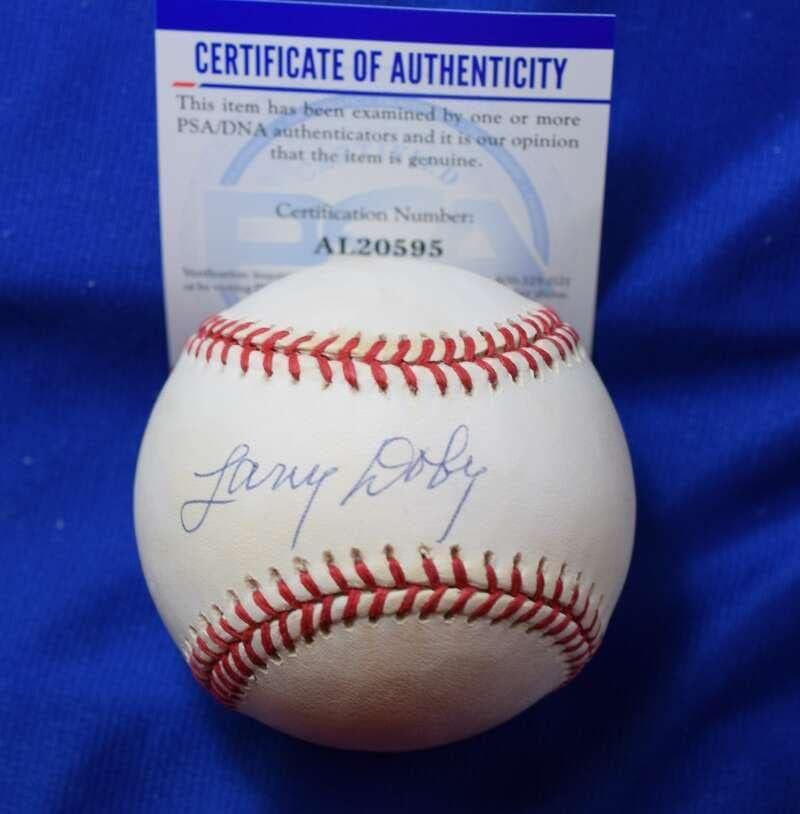 LARRY DOBY PSA DNA CoA Autograph American League Oal Baseball - Baseball autografado