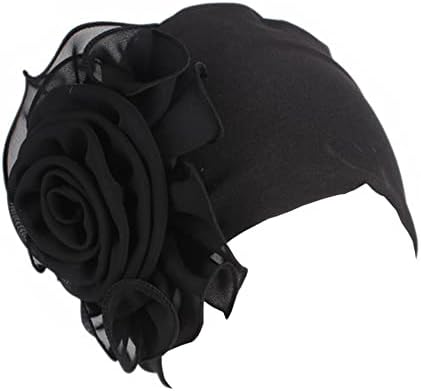 Yyaojhao Chemo Turban Hats for Women - Elastic Flower Beanie Headwrap Caps Grate de cor sólida para cobertura de cabelo