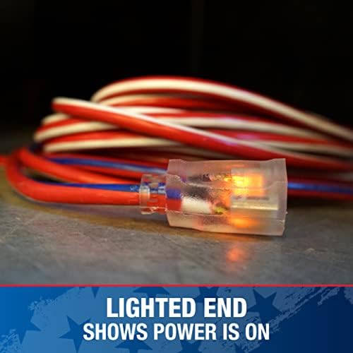 Southwire 2547swusa1e Empreiteiro de 25 pés Grau 12/3 com End End American Made Sjtw Extension Cord, um produto de projeto Wounded Warrior