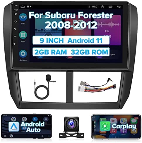 Roinvou 2+32g Android Din Din Car estéreo para Subaru Forester 2008 09 10 11 12 9 '' '1080p HD Touch Tela Touch Screen