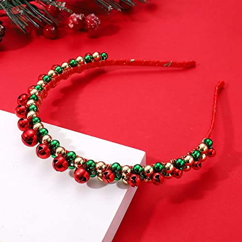 Bandas de cabeça de Natal de Heidkrueger para mulheres vermelhas de ouro verde/prata sinos de férias de Natal Bandas de cabeça
