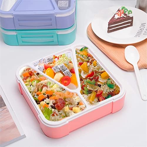 LhllHl Microondas Lancheira Bento Caixa 3 Compartimentos para diferentes saladas de trabalhador portátil de alimentos Caixa