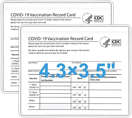 Vishouse 2 Pacote Acessórios para viagens de avião CDC Vaccine Card Titular - 4.3x3.5 Cruise deve ter um Protetor Horizontal Id Id Badge