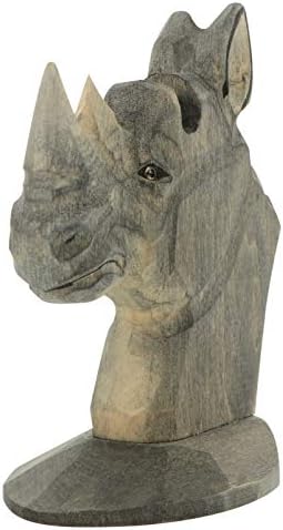 Decoração de madeira Alipis decoração de mesa de mesa rinoceronte rinoceronte de óculos figuras suporte de titoglando de