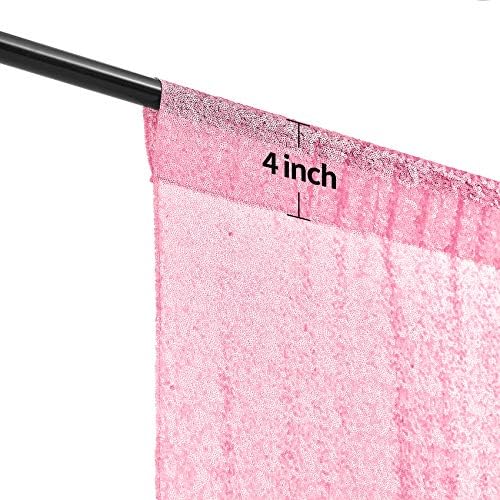Cortina de pano de fundo de lantejoulas rosa de 10 × 10 pés, pano de fundo fotografia cortinas de glitter fundo de tecido para