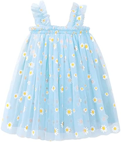 Vestido BGFKS Beable Girls Girller Daisy Tutu, vestido de festa da princesa com bandana de flor de margarida macia.