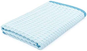 The Rag Company - Dry Me A River - Profissional coreano 70/30 Blend Microfiber Waffle -Waffle Secying & Detalhe Toalhas, bordas de camurça macia, 390gsm, 16in x 16in, azul claro