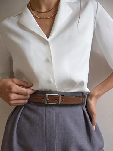 Cinturão reversível para mulheres, Cr 1.25 Cinturão de couro feminino para calças de jeans preto e marrom, acabamento para caber