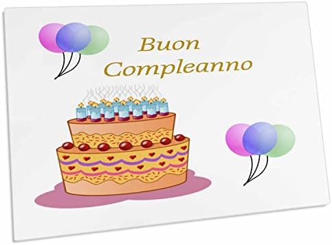Imagem 3drose de feliz aniversário em italiano com bolo e. - Tapetes de local para baixo da almofada