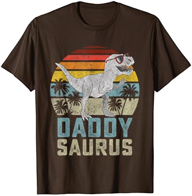 Daddysaurus t rex dinossauro papai saurus familiar camiseta combinando