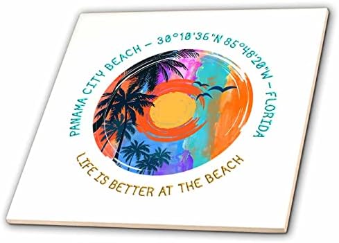 3drose Panama City Beach, Flórida. A vida é melhor no design da redonda da praia - azulejos