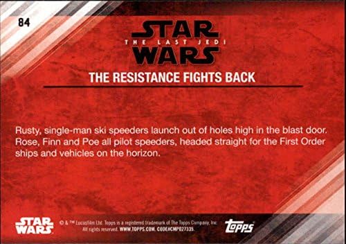 2018 Topps Star Wars The Last Jedi Série 2 Purple 84 The Resistance luta com cartão comercial em condição bruta