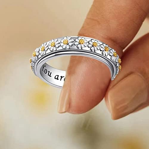 Anel de casamento para mulheres dupla cor anel de noivado rotativo para mulheres tendências de moda anel de jóias de jóias